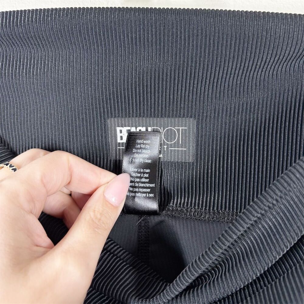 Beach Riot Bailey Colorblock Leggings Size L Black Multi Neon‎ Ribbed High Rise - Picture 6 of 10